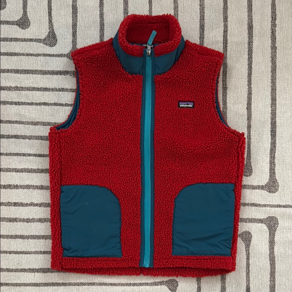 Patagonia Red and Blue Puffer Vest